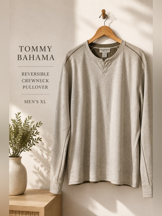 Tommy Bahama Other - Tommy Bahama Reversible Crewneck Pullover Sweatshirt XL Beige